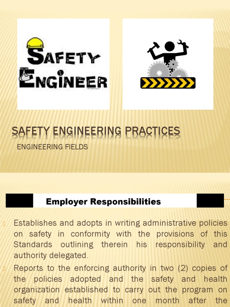 Lecture 4 Safety Engineering Practices PDF Occupational Safety And