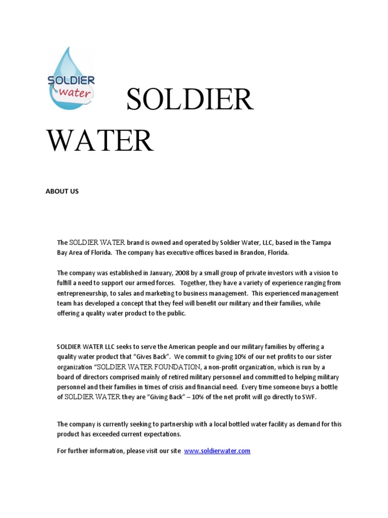 Soldier Water About Us | PDF