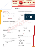 Solucionario Matematica UNASAM 2009 - II