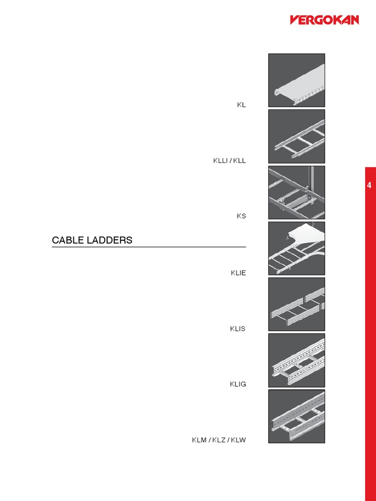 Vergokan Catalogue 2013 Cable Ladders Pdf Galvanization Ladder