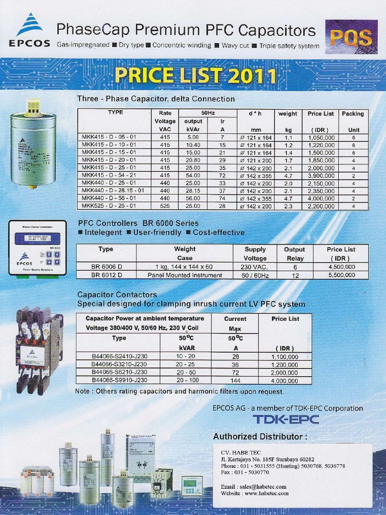 Price List Capacitor Epcos PDF