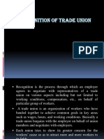 Recognition of Trade Union
