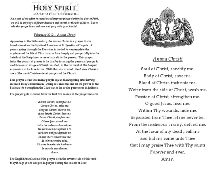 February-Anima-Christi-Prayer-Card | Prayer | Eucharist
