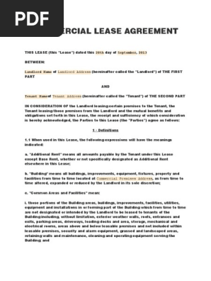 Commercial Lease Agreement Template 02