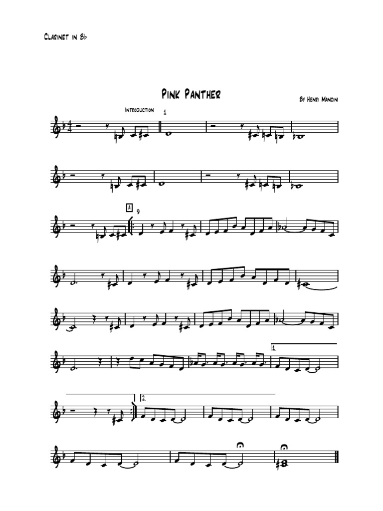 Pink Panther Pink Panther in Bb