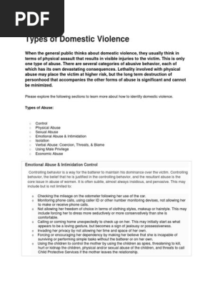 Types of Domestic Violence