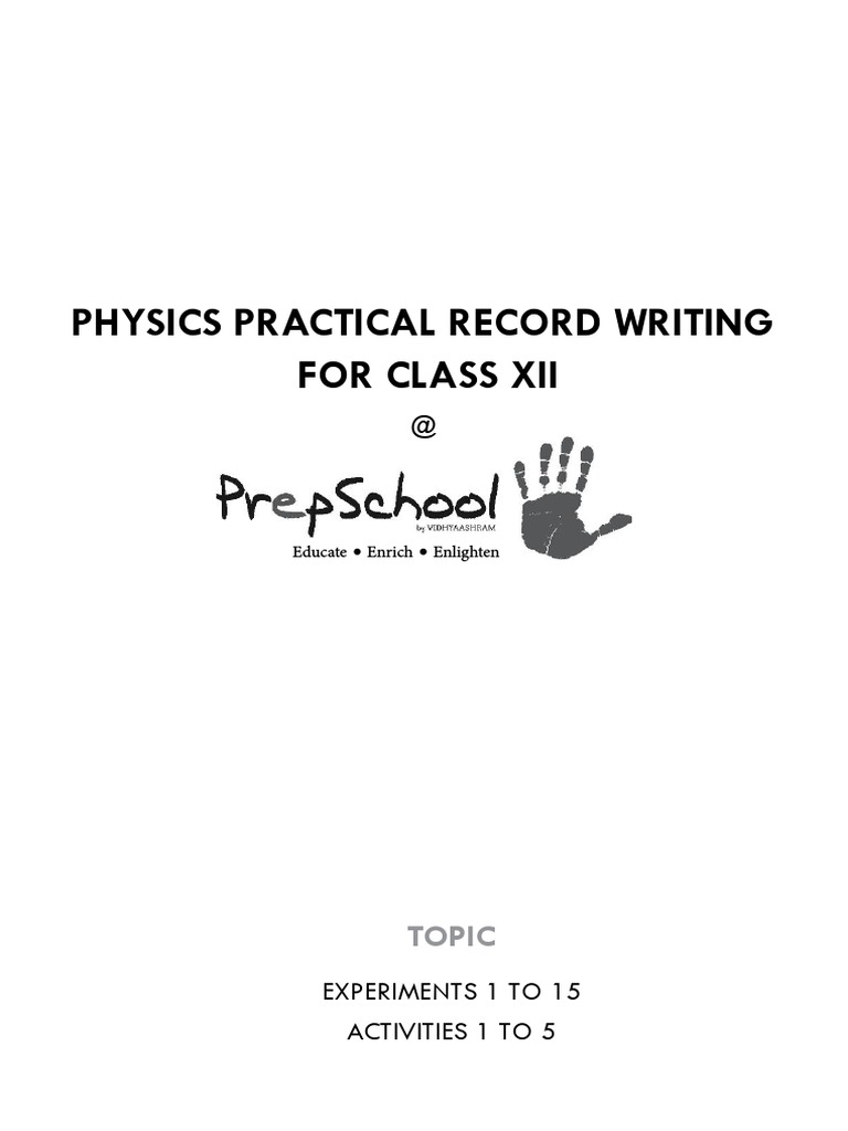 Physics Record Writing Class XII PDF PDF Volt Electric Current