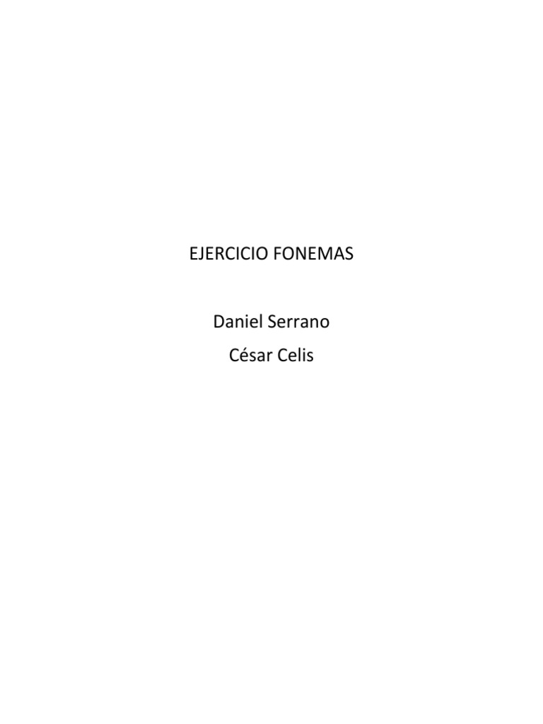 Ejercicios de Fonemas en PDF | PDF | Fonética | Voz humana