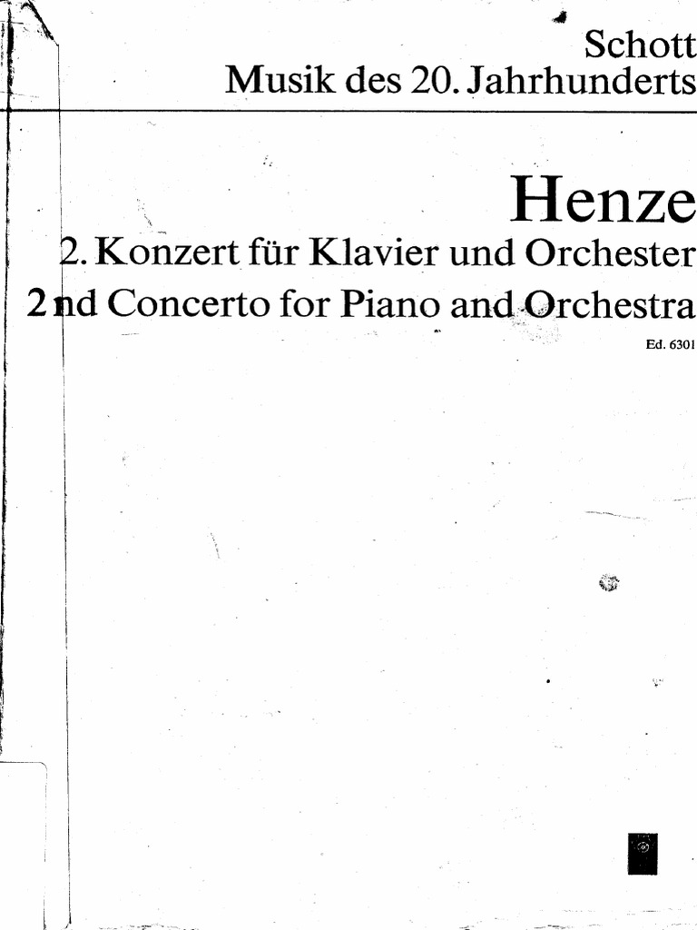 HENZE, Hans Werner Piano Concerto 2 (Full Score) PDF PDF