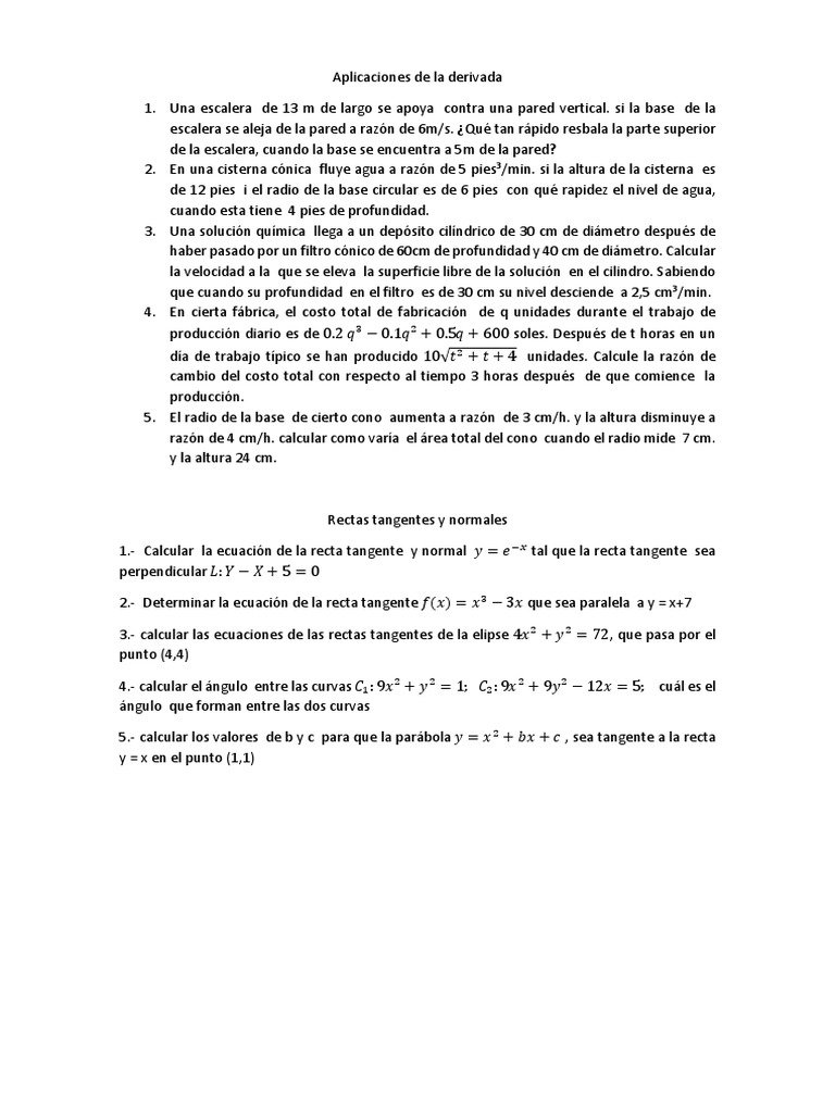Calculadora Ecuacion De La Recta Tangente Aplicaciones de La Derivada | PDF
