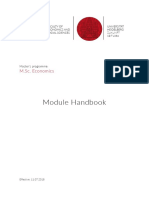 Module Handbook MSC Economics 4