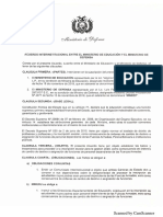 Acuerdo Interinstitucional entre las Carteras de Defensa y  Educación,  suscrito 24 de enero de 2020.