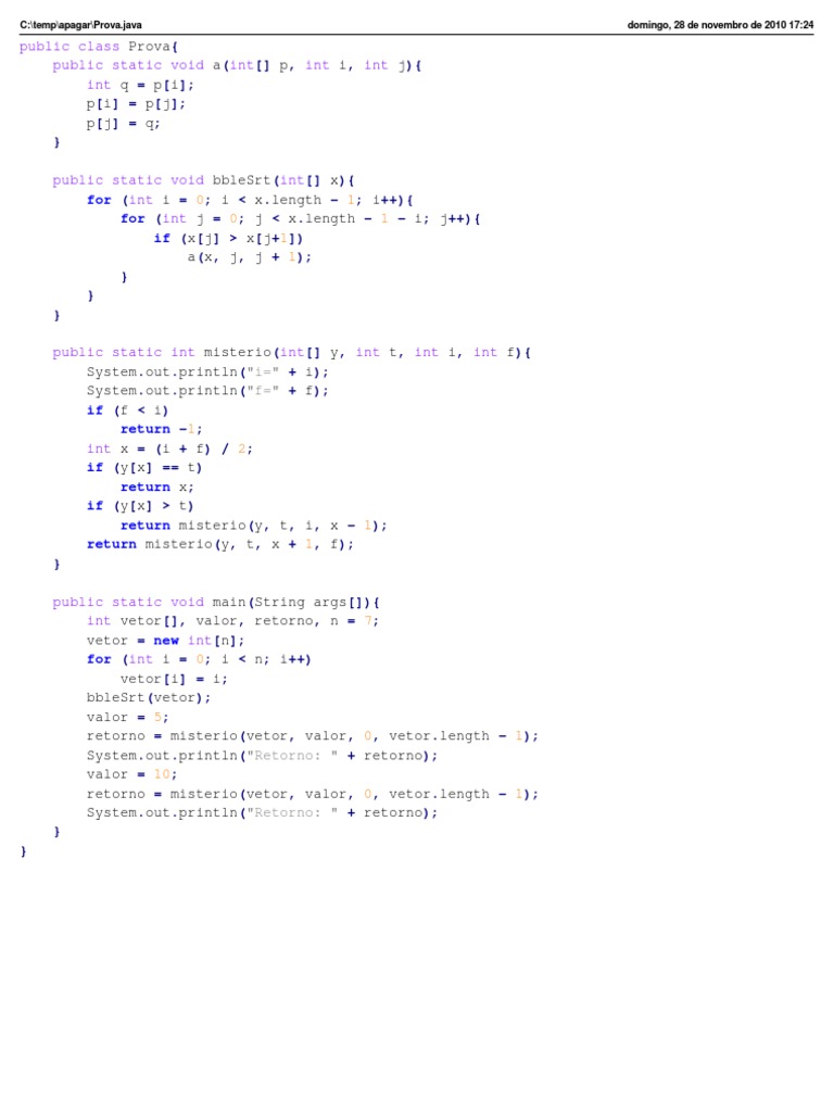 Java Sorting and Searching Example | PDF