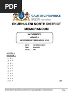 Mathematics Memorandum Grade 8 November 2018