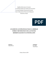 Análisis de Las Estrategias para El Abordaje Teórico Metodológico de Las Fuentes Referenciales de Una Investigación