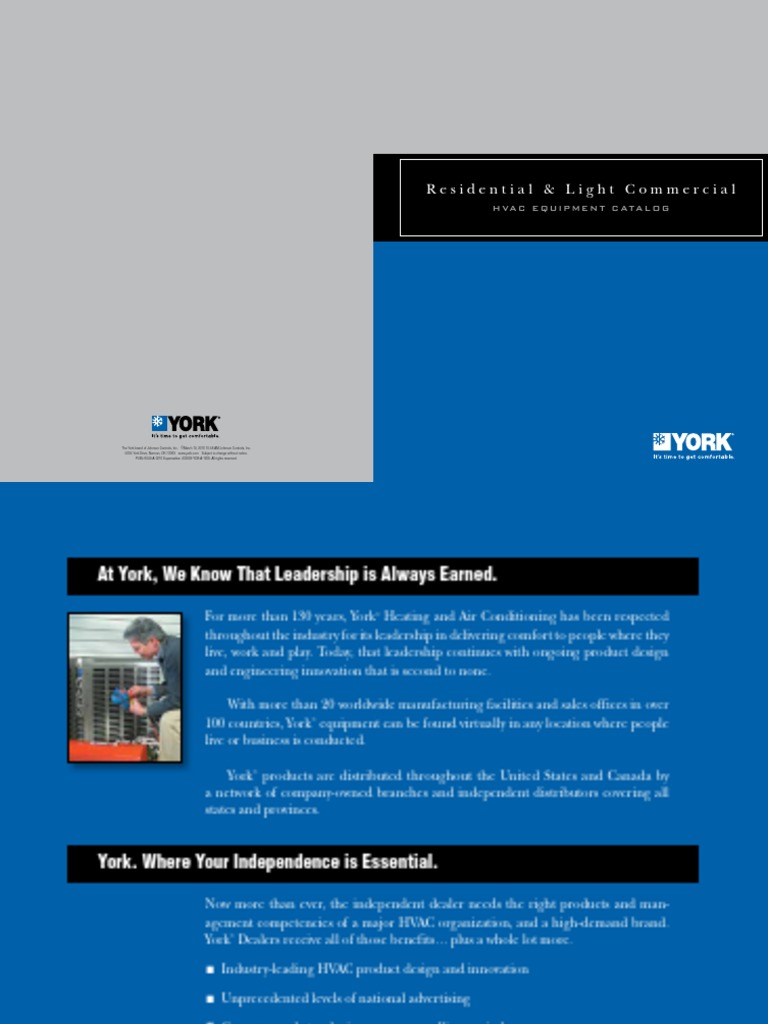 Catalogo York PDF | PDF | Air Conditioning | Civil Engineering