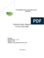 Infiintare Firma - Vulcanizare Auto