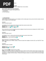 SMO Lesson 1 - Numerical - Least Common Multiple (LCM)