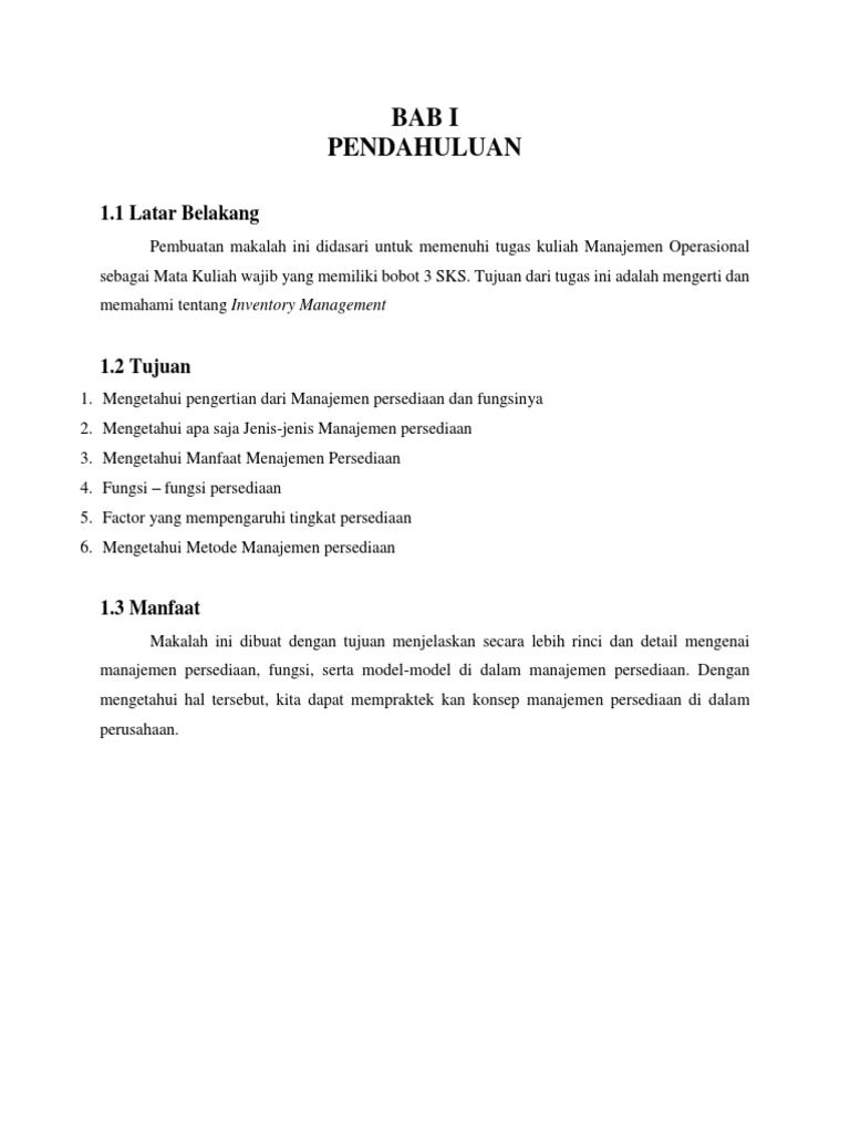 Manajemen Persediaan