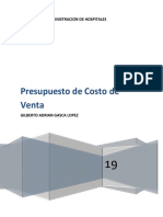 Presupuesto de Costo de Venta