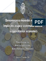 Florin Georgescu Denominarea Monedei Naţionale. Implicaţii Asupra Sistemului Bancar Şi Operatorilor Economici