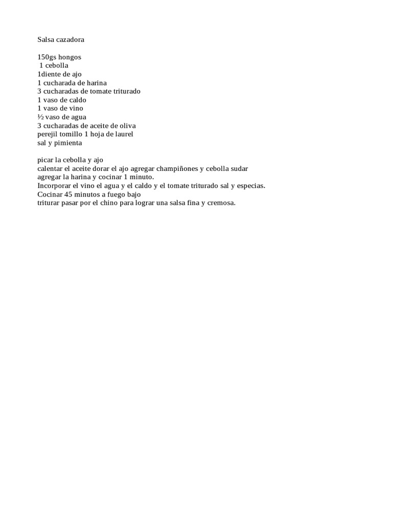 Salsa Cazadora PDF PDF
