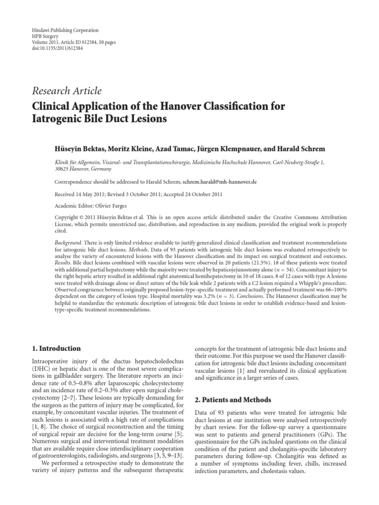 Clasificacion de Hannover PDF | PDF | Liver | Gallbladder