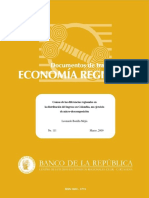 Bonilla (2009) Causas de las diferencias regionales en la distribución del ingreso en Colombia