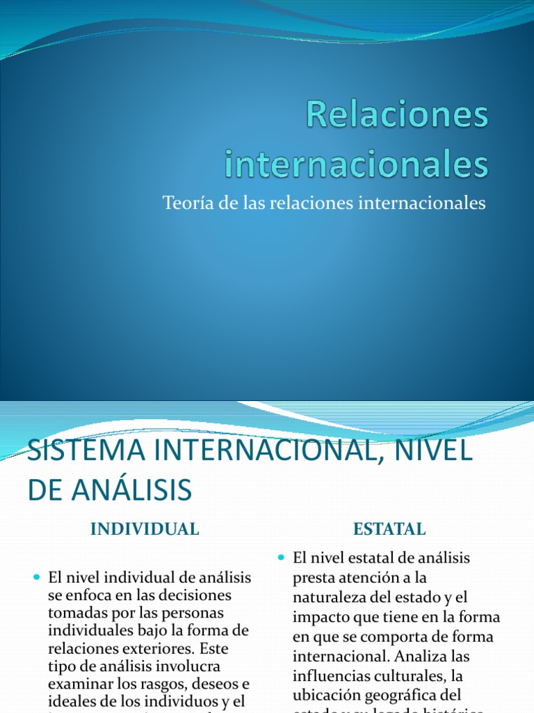 Análisis del Sistema Internacional | PDF | Relaciones internacionales ...