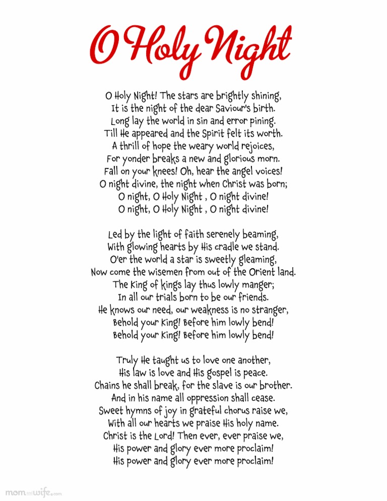 O Holy Night Lyrics