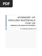 Summary of English Materials For UN