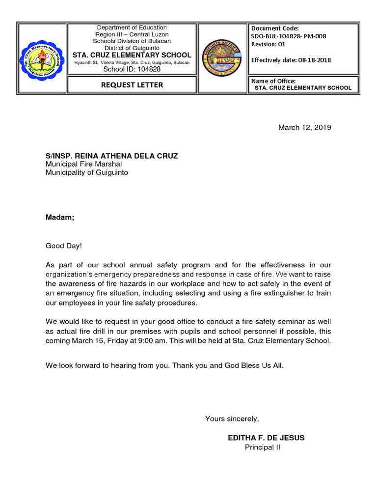 REQUESTLETTERFIREDRILLSEMINARdocx.docx