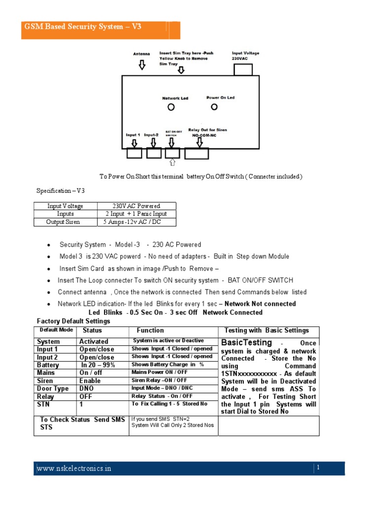 GSM Security System Ac230v New PDF | PDF | Security Alarm | Relay