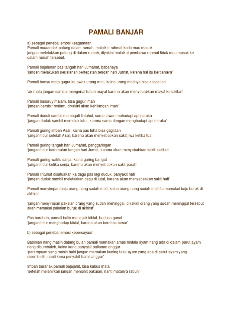 Pamali Banjar Pdf