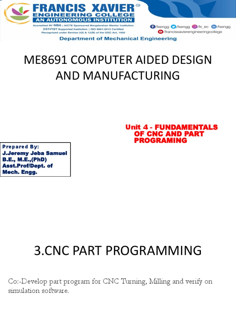 Fundamentals of CNC Part Programming and Machine Operation | PDF ...