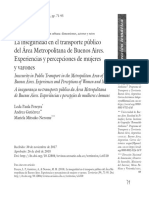 1591. La inseguridad en el transporte público del área Metropolitana de Buenos Aires. Experiencias y percepciones de mujeres y varones_ 2018_ Leda Pereyra, et. al.