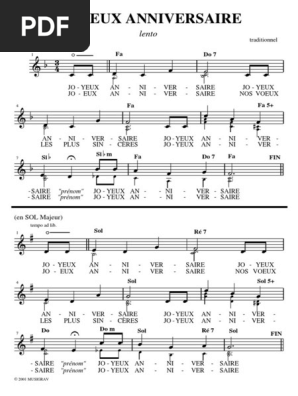 Joyeux Anniversaire Elements De La Musique Theorie De La Musique