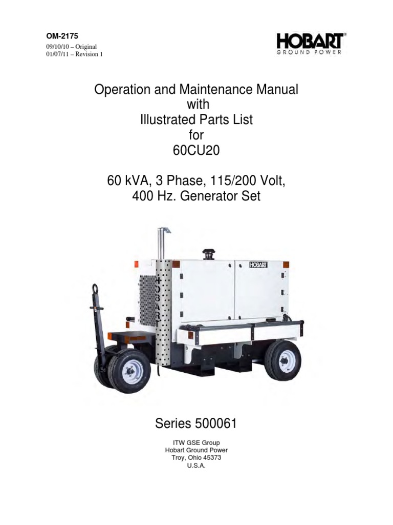Hobart Om2175 User & Service Manual PDF Switch Mechanical