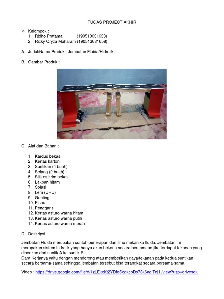 Tugas Project Akhir Mekanika Fluida | PDF | Sains & Matematika
