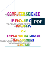 Computer Science Class 12th Projects - Employee Database Management System