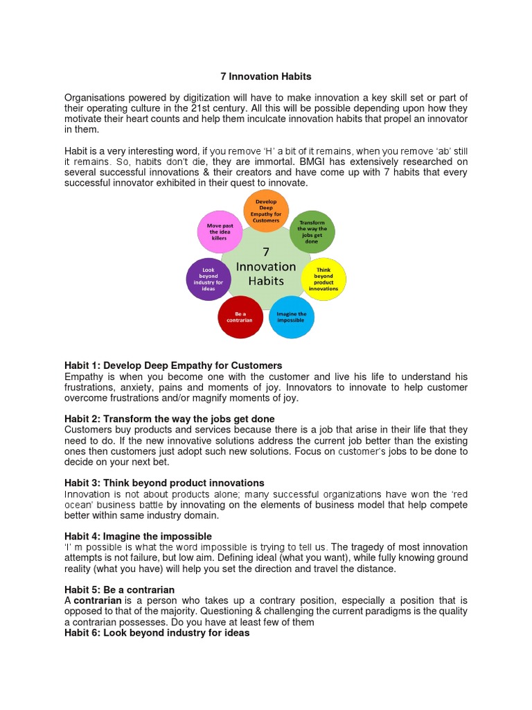 7 Essential Innovation Habits | PDF | Innovation | Psychology