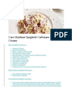 Cara Membuat Spaghetti Carbonara Saus Creamy