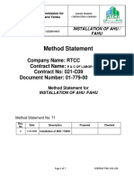 Method Statement For Installation of AHU-FAHU PDF