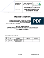 Method Statement GRP MANHOLES REPAIR AND INSTALLATION OF EXTENSION RINGS PDF