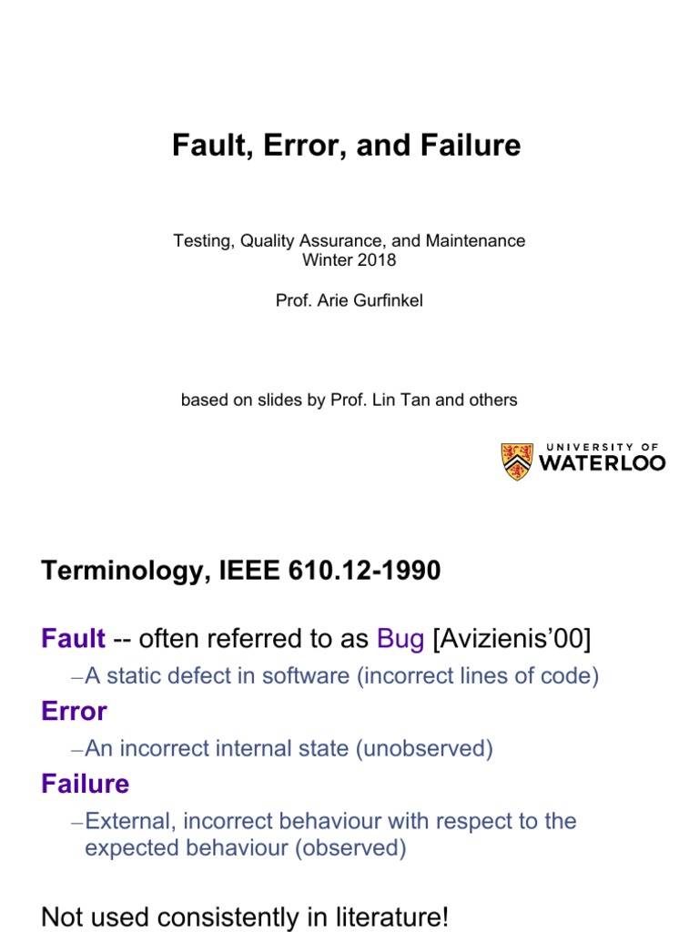 Understanding Faults, Errors, and Failures | PDF | Software Bug | Debugging