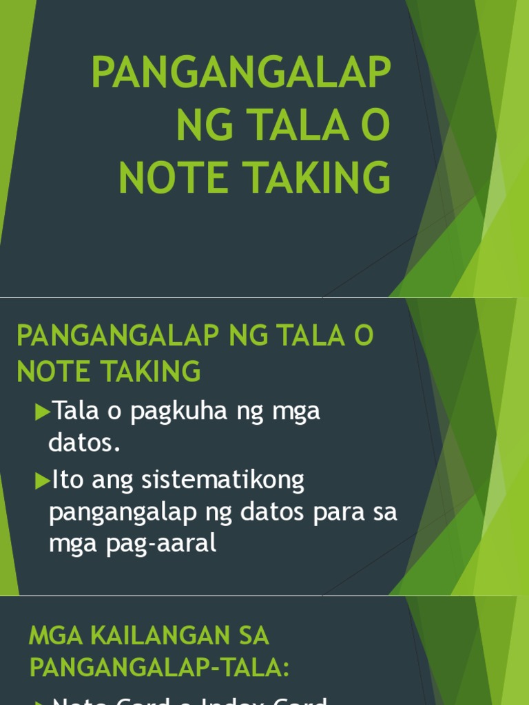 Pangangalap NG Tala o Note Taking | PDF