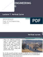 ADVANCE ENGINEERING SURVEYING LECTURE 7: VERTICAL CURVE