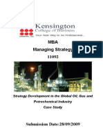 MBA Managing Strategy 11092: Strategy Development in The Global Oil, Gas and Petrochemical Industry Case Study