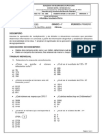 Diagnostico de Matematicas 4°