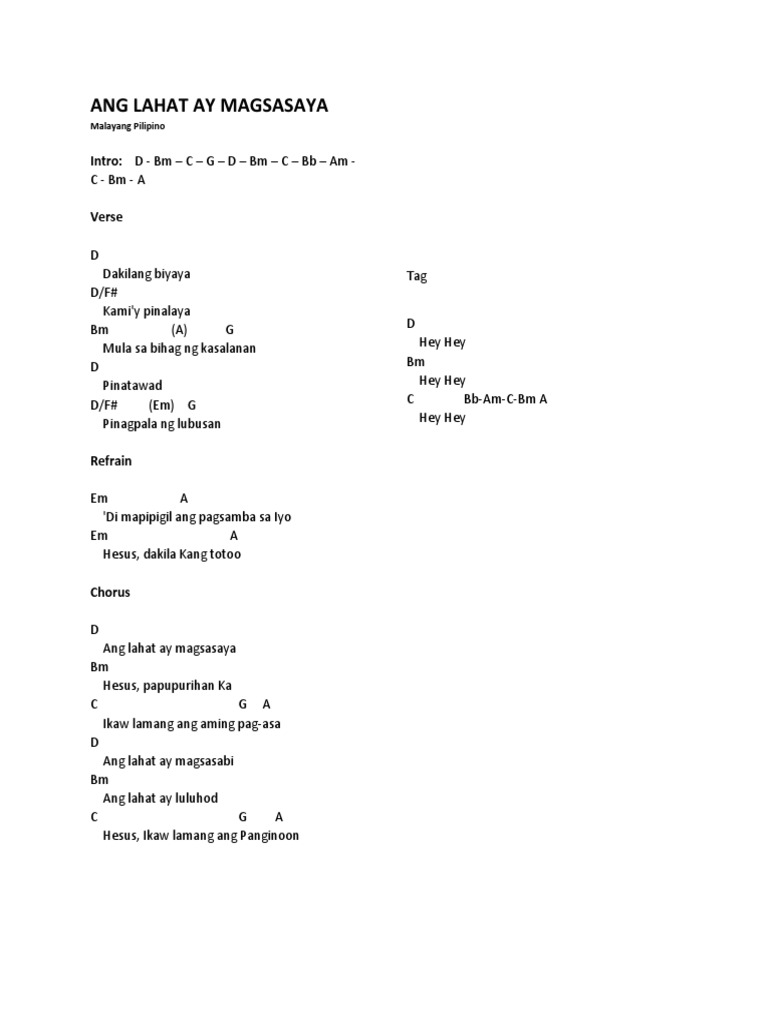ANG LAHAT AY MAGSASAYA (Chords) PDF PDF